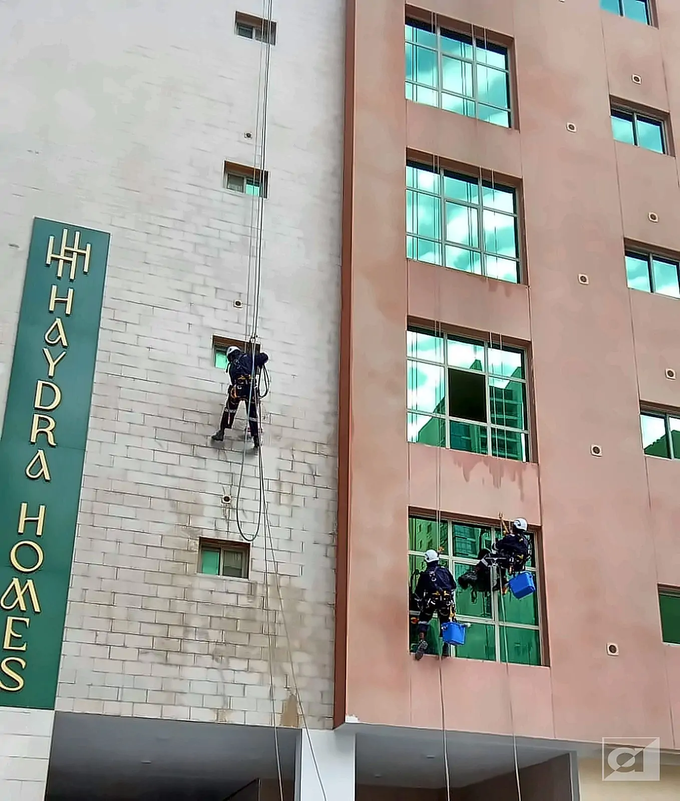 Façade Cleaning – Residential – Allied Middle East rope access, Bahrain